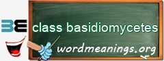 WordMeaning blackboard for class basidiomycetes